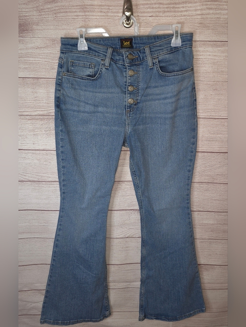 Lee Heritage High-Rise Button-Fly Flare Jeans Size 12 Petite